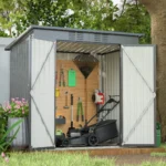 6 X 4 Ft Outdoor Storage Shed, All Weather Tool Shed For Garden, Backyard, Lawn, Black - Image 10
