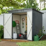 6 X 4 Ft Outdoor Storage Shed, All Weather Tool Shed For Garden, Backyard, Lawn, Black - Image 3