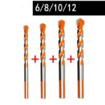 6mm-12mm Electric Tools Diamond Drill Bit Hammer Concrete Ceramic Tile Metal Drill Bits Round Shank DIY Wall Hole Saw Drilling - Four piece set