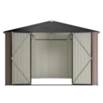 10′ X 10′ Metal Storage Shed For Ourdoor, Steel Yard Shed With Design Of Lockable Doors - Image 4