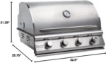 Blaze 32 In. 4 Burner Prelude LBM Gas Grill - Image 7