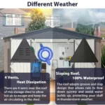 10′ X 10′ Metal Storage Shed For Ourdoor, Steel Yard Shed With Design Of Lockable Doors - Image 10