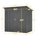 6 X 4 Ft Outdoor Storage Shed, All Weather Tool Shed For Garden, Backyard, Lawn, Black - Image 5