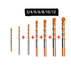 6mm-12mm Electric Tools Diamond Drill Bit Hammer Concrete Ceramic Tile Metal Drill Bits Round Shank DIY Wall Hole Saw Drilling - Seven piece set
