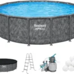Bestway APX 365 Rectangular Swimming Pool Above Ground Outdoor Backyard Framed Pool Set - Image 3