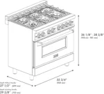 ZLINE 36 in. 4.6 cu. ft. Legacy Dual Fuel Range with 6 Burner Gas Cooktop and Electric Convection Oven in Stainless Steel (RA36) - Image 7