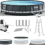 Bestway APX 365 Rectangular Swimming Pool Above Ground Outdoor Backyard Framed Pool Set - Image 2