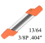 Chainsaw Sharpening File Kit, Metal Chain Sharpener Tool with 13/64″ Round Files and Flat File, Fits 3/8″ & .404″ Chains - Image 2