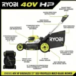 40V HP Brushless 21″ Self-Propelled Multi-Blade Mower Kit - Image 8