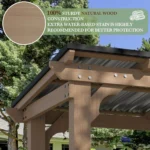 Veikous D Wooden Grill Gazebo Outdoor with Steel Roof - Image 2