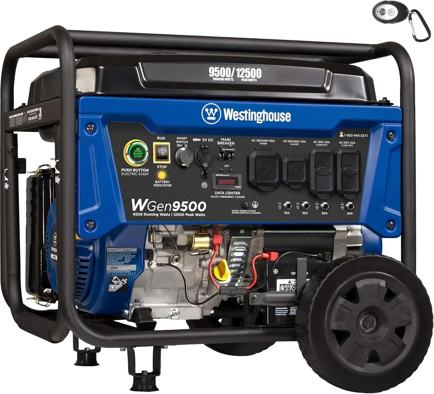 81kgBF4u-DL._AC_SL1500.jpg Westinghouse 9500 Peak Watt Home Backup Portable Gas Powered Generator - Image 1