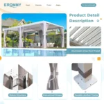 EROMMY 12’x24′ Outdoor Louvered Pergola Gazebo - Image 3