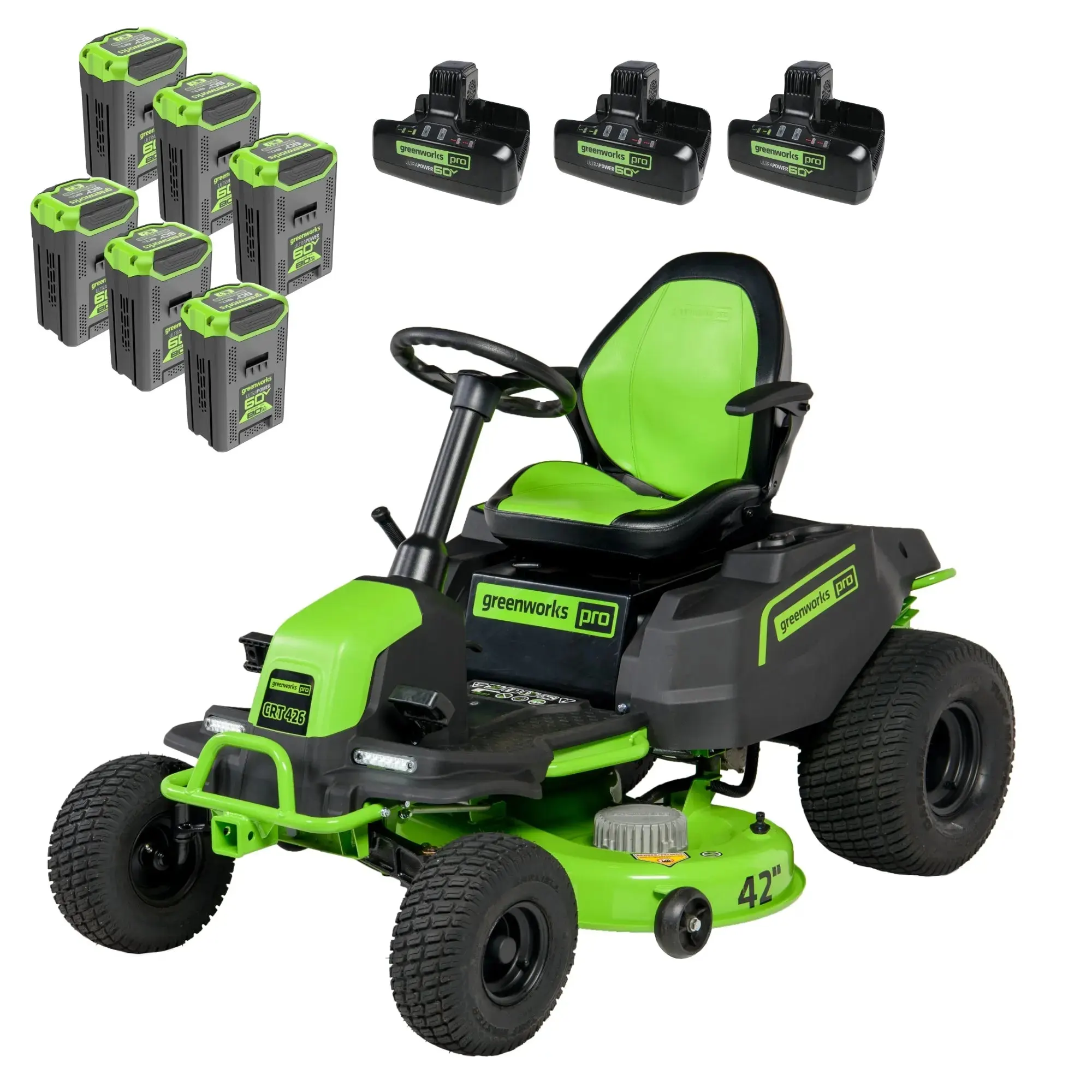 Greenworks 60V 42\u2033 Cordless Battery CrossoverT Riding Lawn Mower