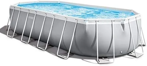 INTEX 26797EH Prism Frame Premium Oval Above Ground Swimming Pool Set: 20ft x 10ft x 48in \u2013 Includes 1500 GPH Cartridge Filter Pump \u2013 Removable Ladder \u2013 Pool Cover \u2013 Ground Cloth