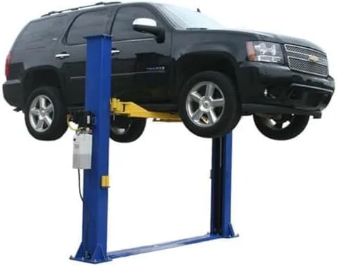 ATLAS Automotive Equipment 9KBPX 2-Post Lift/Hoist, Baseplate Style, 9\u20196\u2033 Minimum Ceiling Height, 9,000lb Capacity, Symmetric Arms, Dual Hydraulic Chain Drive Cylinders, for Low Ceiling Home Use