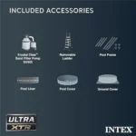 Intex Ultra XTR Frame 14′ x 42″ Round Above Ground Outdoor Swimming Pool Set with Sand Filter Pump, Ladder, Ground Cloth, and Pool Cover - Image 4