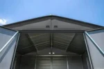 Arrow Select 10′ x 12′ Outdoor Lockable Steel Storage Shed Building, Charcoal - Image 8