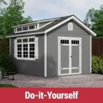 Handy Home Products Windemere 10×12 Do-it-Yourself Wooden Storage Shed with Floor, Beige - Image 2