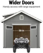 Handy Home Products Windemere 10×12 Do-it-Yourself Wooden Storage Shed with Floor, Beige - Image 9