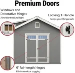 Handy Home Products Windemere 10×12 Do-it-Yourself Wooden Storage Shed with Floor, Beige - Image 10