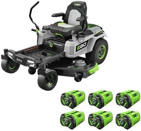 B0BQQ1HCX6-0-1755636062637.jpg EGO Power+ Electric Riding Lawn Mower, 52″ Deck with Zero Turn Radius, Includes (6) 56V 12.0Ah Batteries and Charger – ZT5207L - Image 1