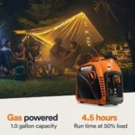 Generac 8251 GP2500i 2,500-Watt Gas Powered Portable Inverter Generator – Compact and Lightweight Design – Produces Clean, Stable Power – COsense Technology – CARB Compliant – Orange/Black - Image 4