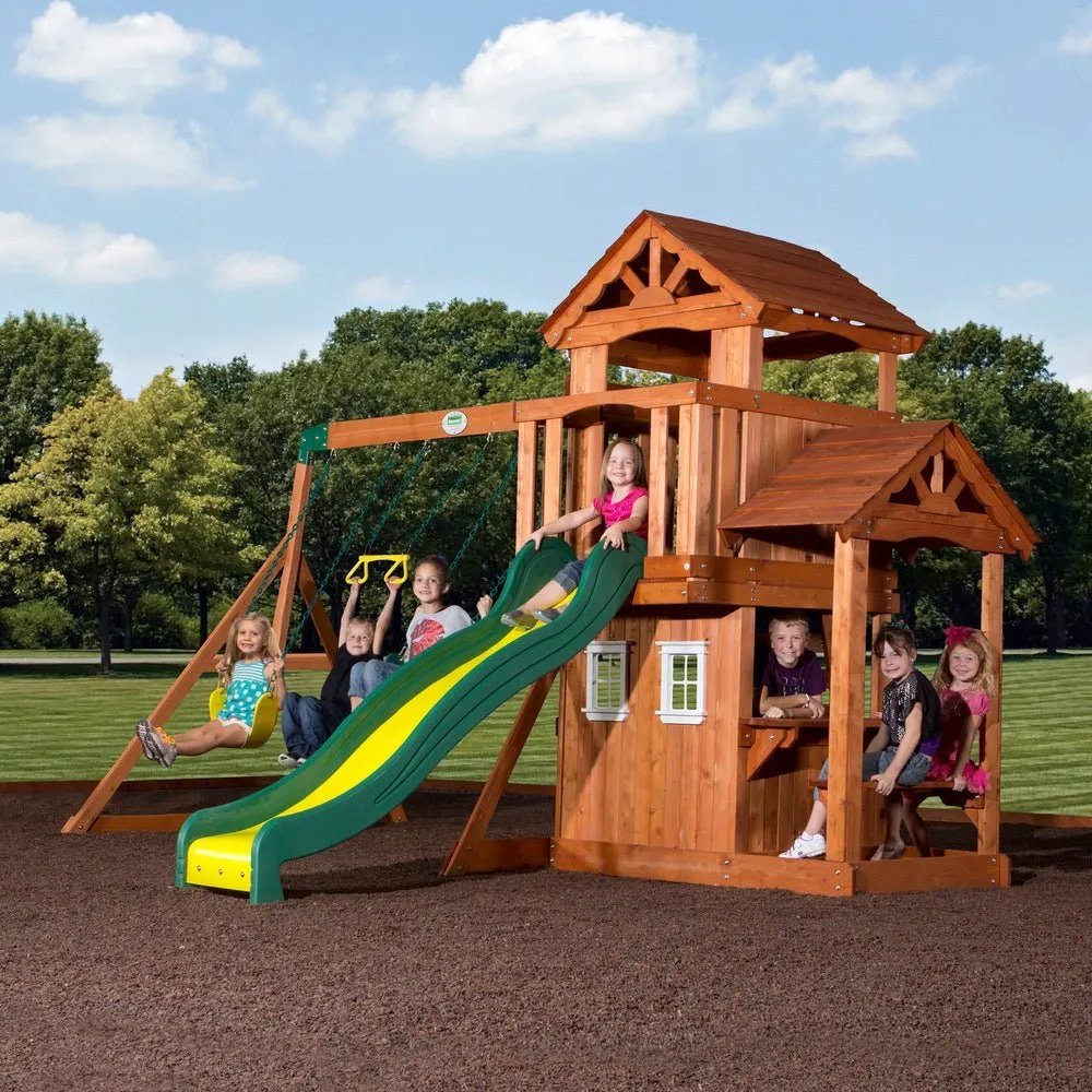 P1_TanglewoodSwingSetHero.jpg Backyard Discovery Tanglewood Cedar Wood Swing Set - Image 1