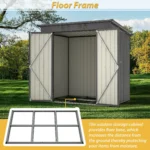 6 X 4 Ft Outdoor Storage Shed, All Weather Tool Shed For Garden, Backyard, Lawn, Black - Image 6