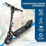 Hiboy X300 Electric Scooter, 700W Peak Motor, 12″ Pneumatic Tires, 23 Mph & 38 Miles Range, Folding Commuter Electric Scooter for Adults - Image 6