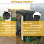 6 X 4 Ft Outdoor Storage Shed, All Weather Tool Shed For Garden, Backyard, Lawn, Black - Image 7