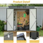 6 X 4 Ft Outdoor Storage Shed, All Weather Tool Shed For Garden, Backyard, Lawn, Black - Image 2