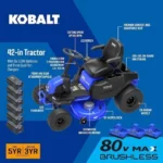Kobalt Crossover Electric Lawn Tractor KT 5680-06 - Image 2