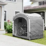 Bike Storage Shed Tent, Portable And Waterproof With 210D Oxford Fabric And Carry Bag For 3-4 Bicycles, Dark Gray - Image 3