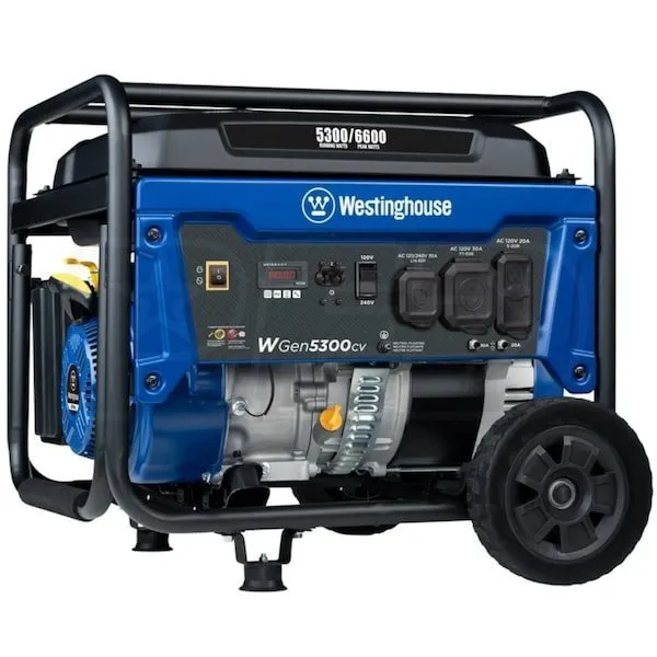Westinghouse WGen5300cv \u2013 5300 Watt Portable Generator w/ CO Sensor (49-State)