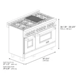 ZLINE Autograph Edition 48″ 6.0 cu. ft. Dual Fuel Range with Gas Stove and Electric Oven Stainless Steel Accents - Image 7